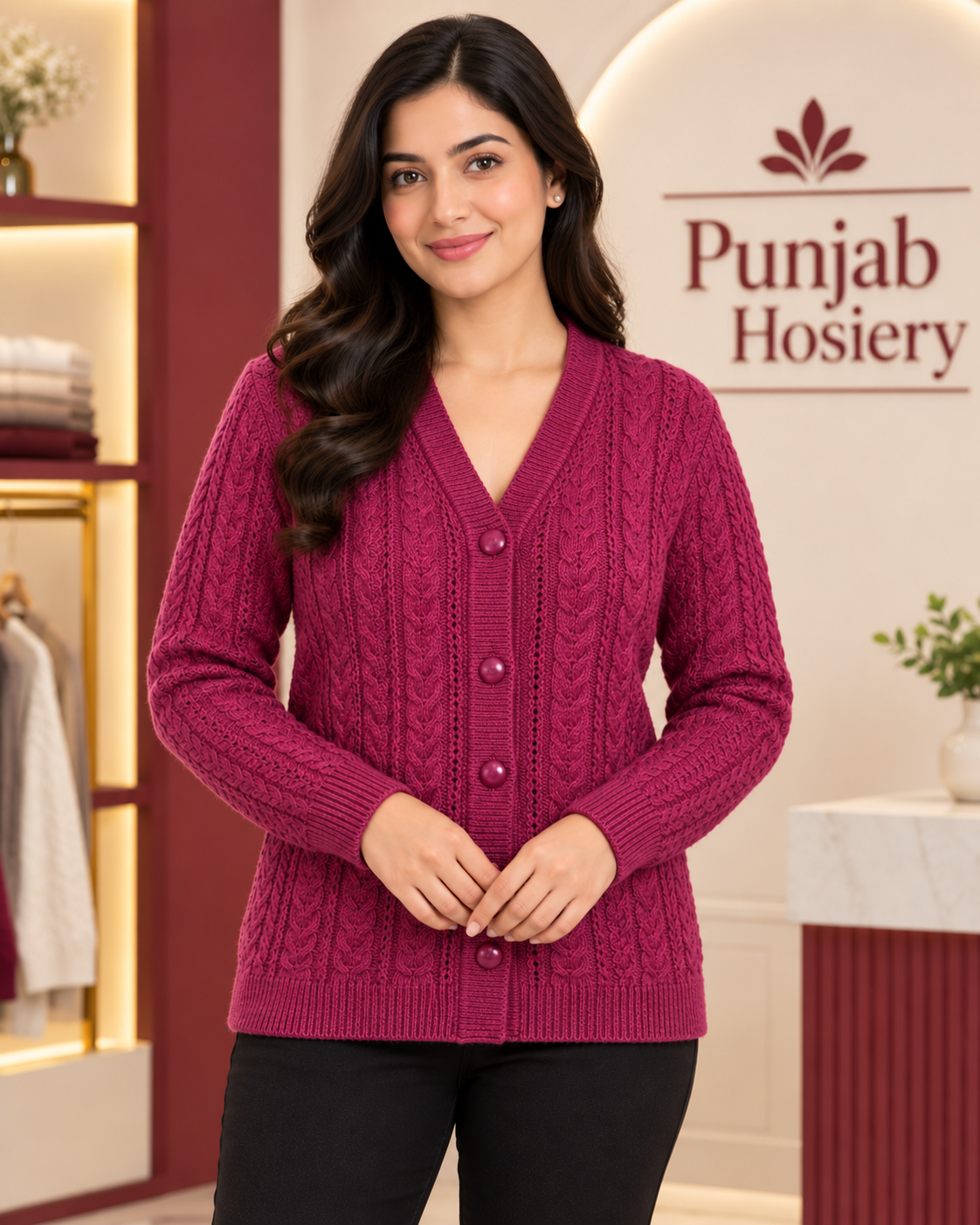 Premium Cable Knit Button Cardigan